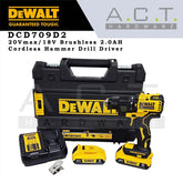 DEWALT DCD709D2 20V XR CORDLESS BRUSHLESS HAMMER DRIVER DRILL 2.0AH